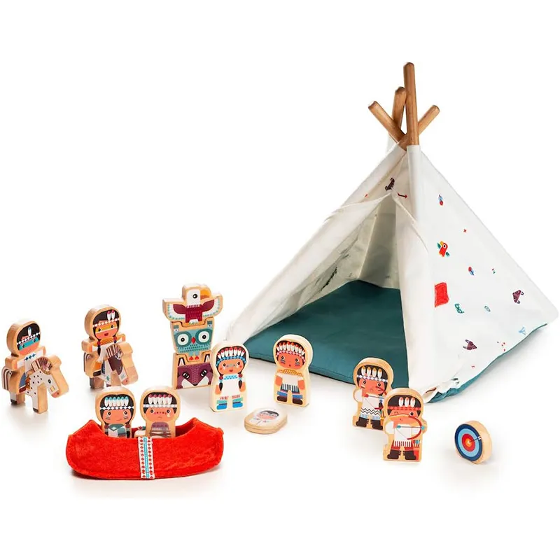 Figurines Le Tipi et les Indiens - 24m+-6