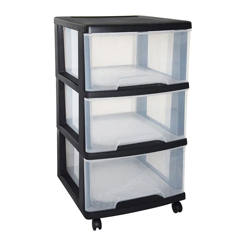 Tour à tiroirs avec roulettes Essentials Noir - 3x20L-0
