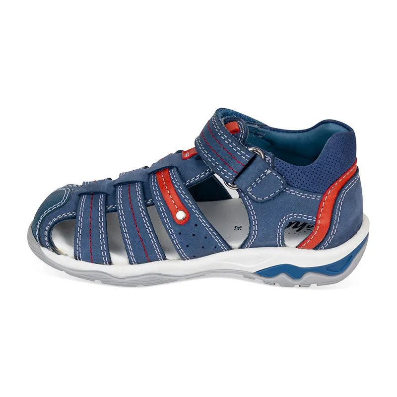 Sandales semi-ouvertes Anthony Cuir - Bleu-2