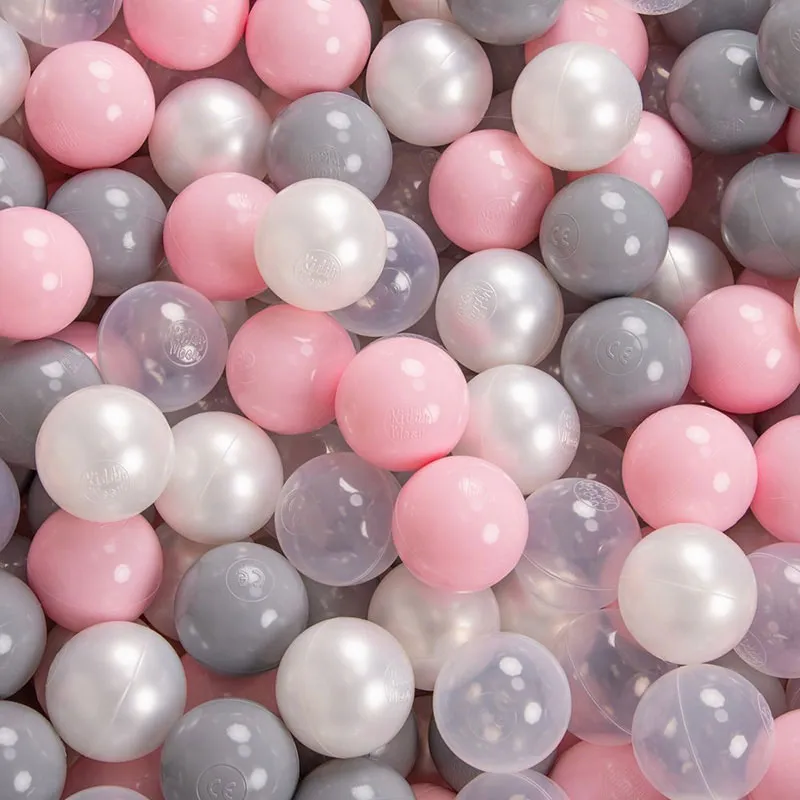 Piscine balles rond Gris/Perle/Rose + 200b. - 90x30cm-2