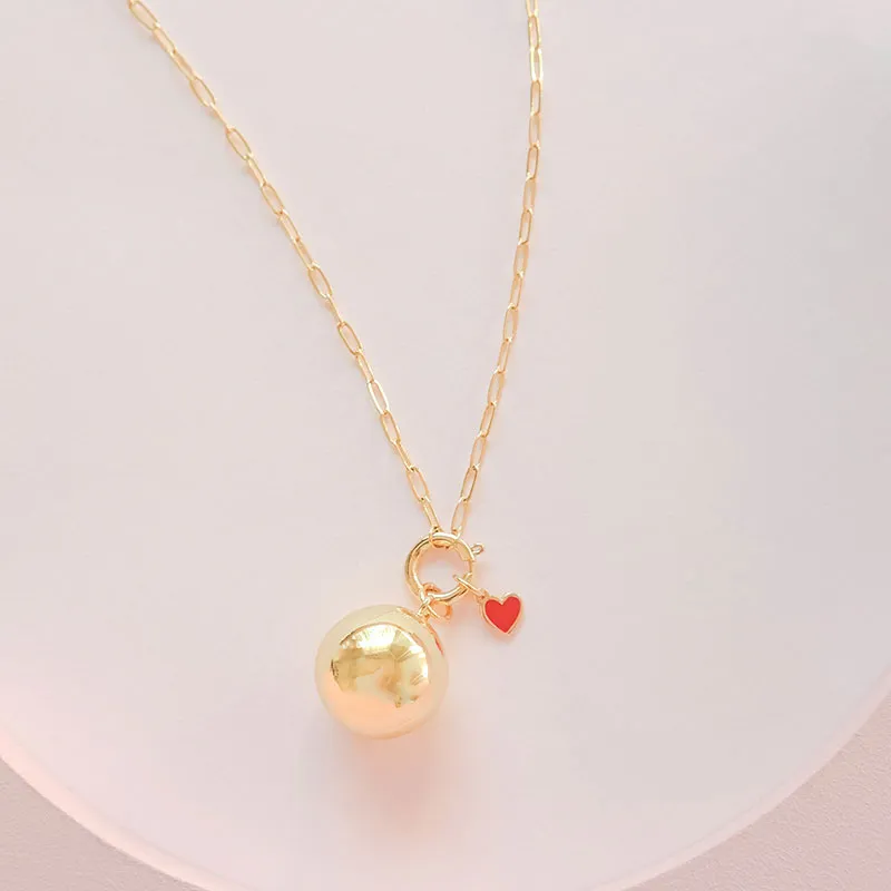 Bola Brossé & Chaîne Maillon + Charm OFFERT - Plaqué Or-3