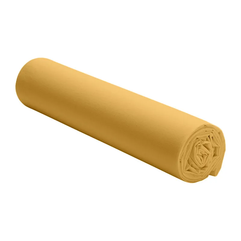 Drap-H. Percale de coton Bonnet 30cm Jaune moutarde-0