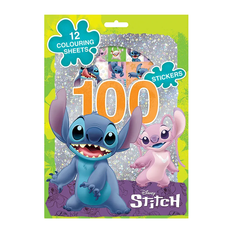Stickers & Coloriage Lilo & Stitch 100pcs - 36m+-0