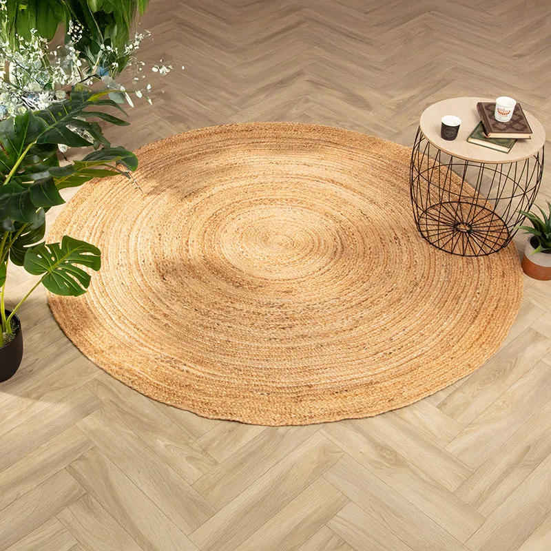 Tapis rond Jute Naturel Beige - ø80cm-1