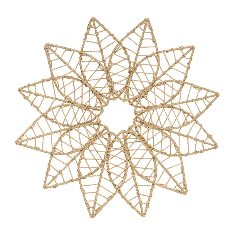 Déco murale étoile métal/papier Beige - 68x8x68cm-0