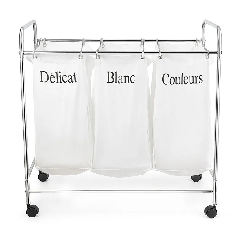 Chariot à linge triple Nova - 74x45,5x75cm-1
