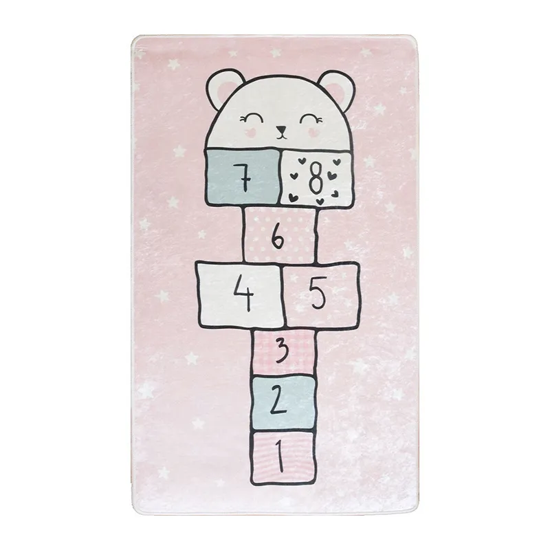 Tapis Enfant Marelle étoiles Rose - Plusieurs dim. dispos-0