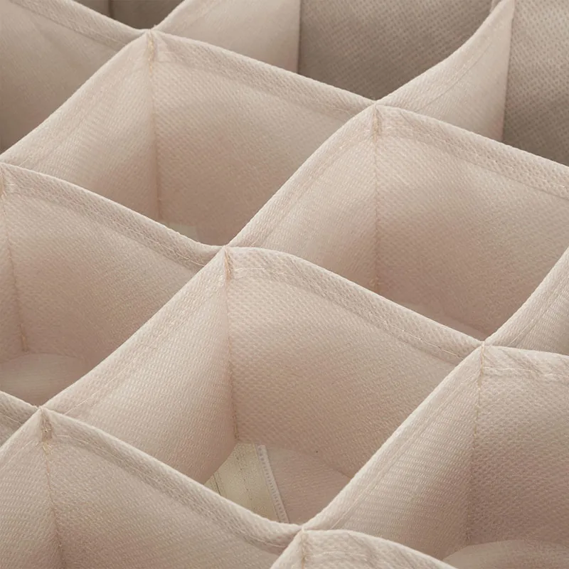 Rangement tiroirs Dressy + 16 compartiments Beige - 31x31cm-1