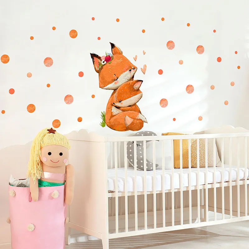 Stickers - Maman et bébé renard-1