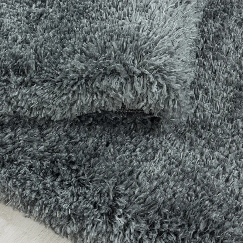 Tapis rond Fluffy Gris clair - Plusieurs dim. dispos-3