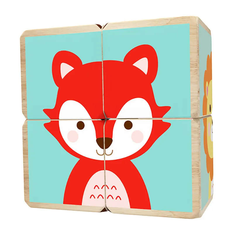 Puzzle cubes Animaux 4pcs - 12m+-2