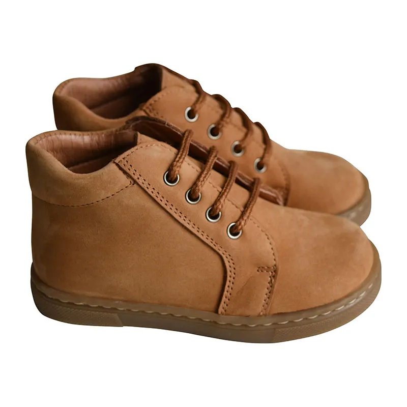 Chaussures souples à lacets Achille - Nubuck Camel-0