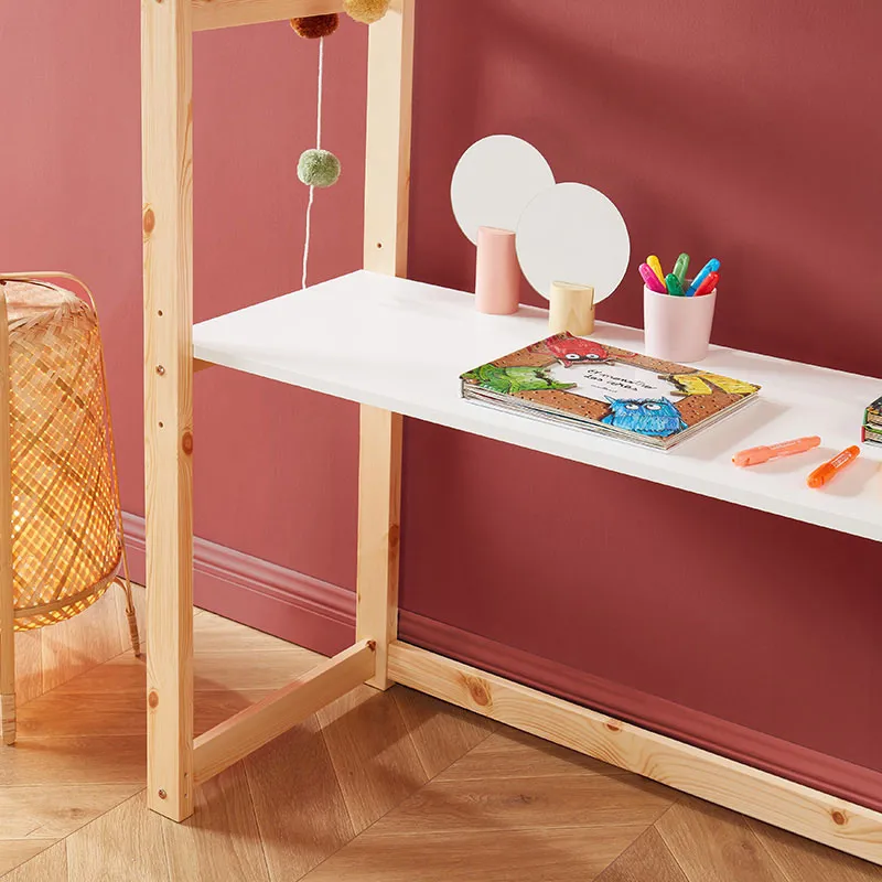 Bureau cabane Tiny Bois/Blanc - 120x50x151cm-7