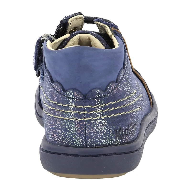 Bottillons zip/lacets Kickpinns - Marine métallisé-3