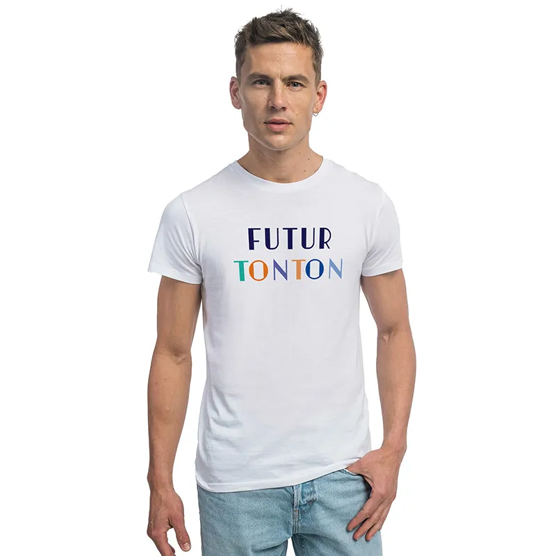 T-shirt Homme BIO Futur tonton - Blanc-0