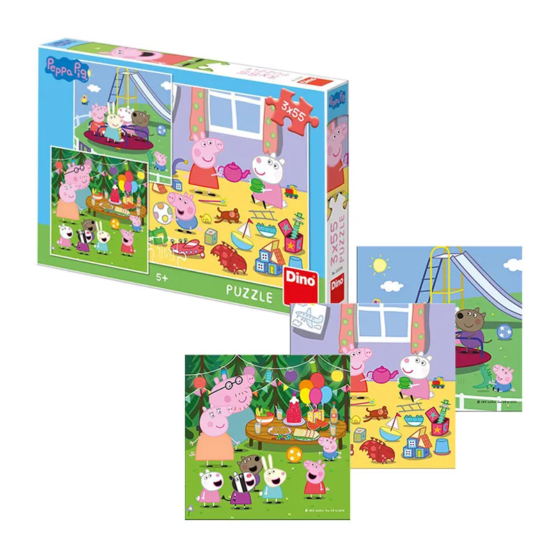 3 Puzzles 55pcs Peppa Pig en vacances - 5+-4