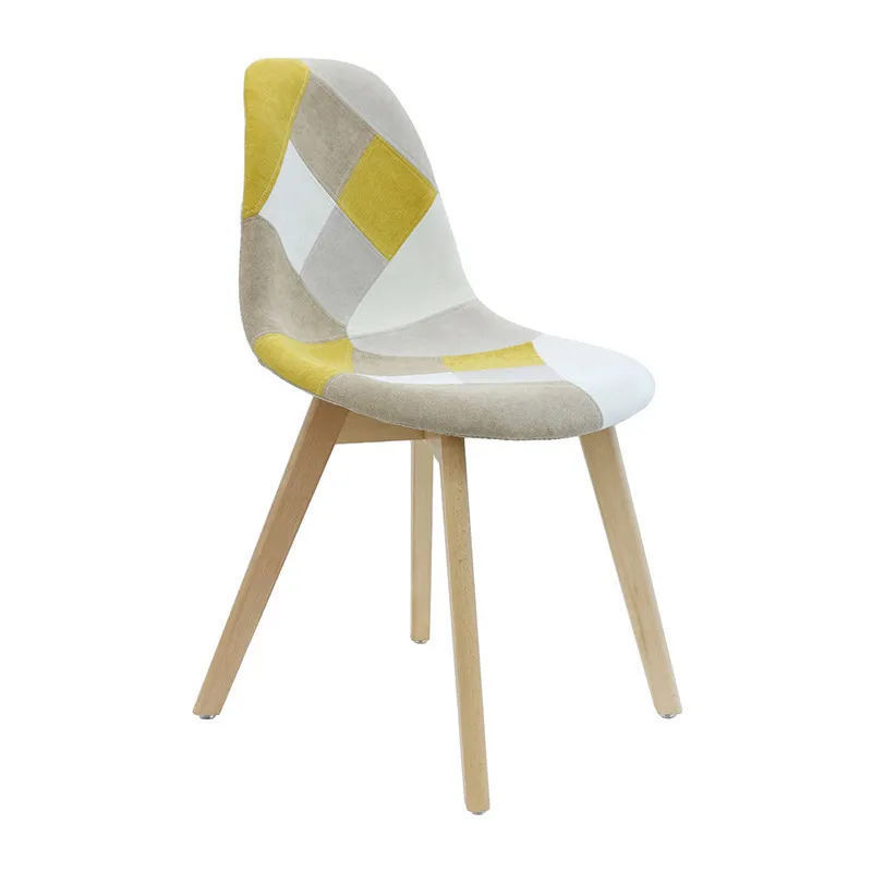 Chaise patchwork Jaune - 55.5x41x85cm-0