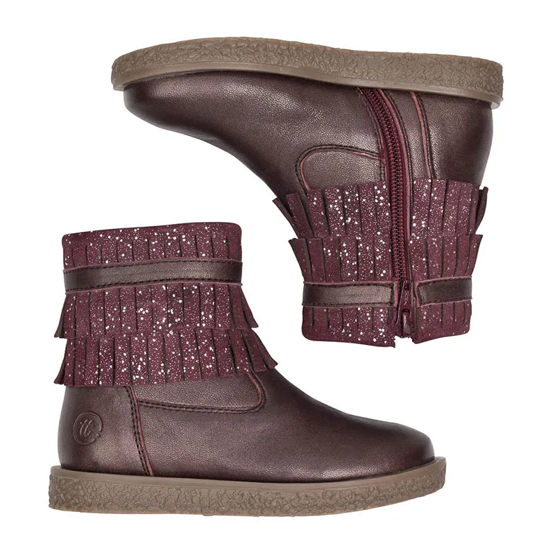 Bottines à franges Emilie - Bordeaux-6