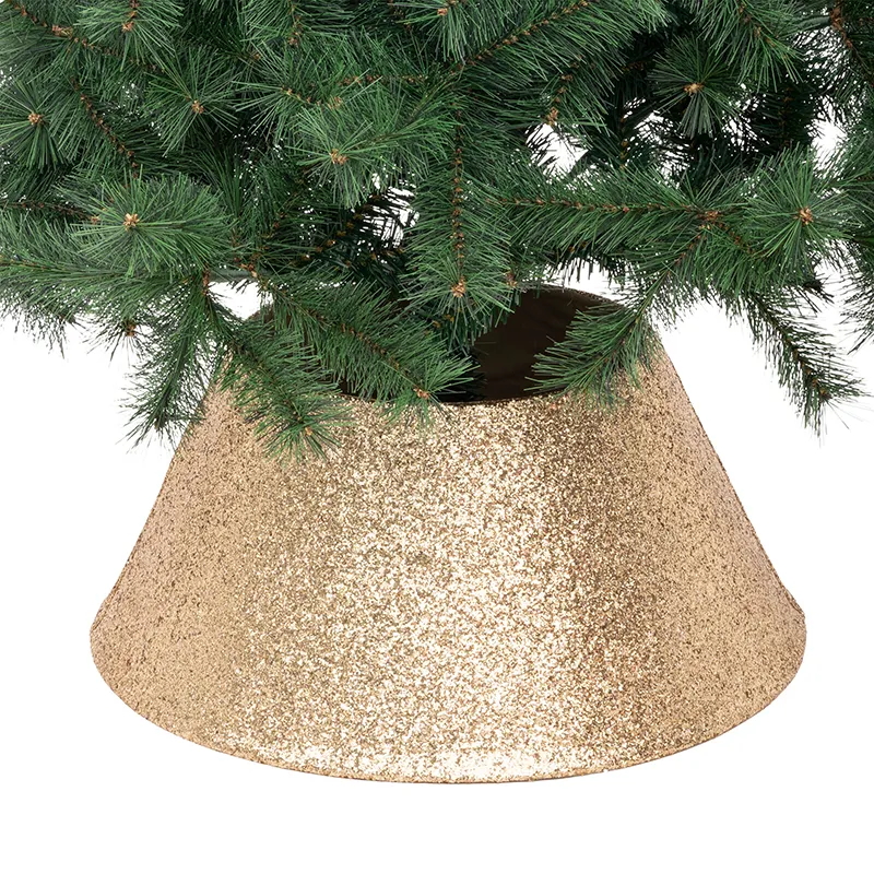 Cache pied de sapin pailleté Doré - ø56cm-0