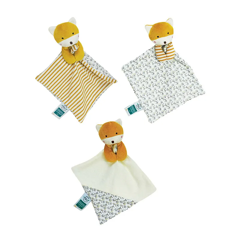 Doudou mouchoir Bio Renard Aléa - 23cm-0