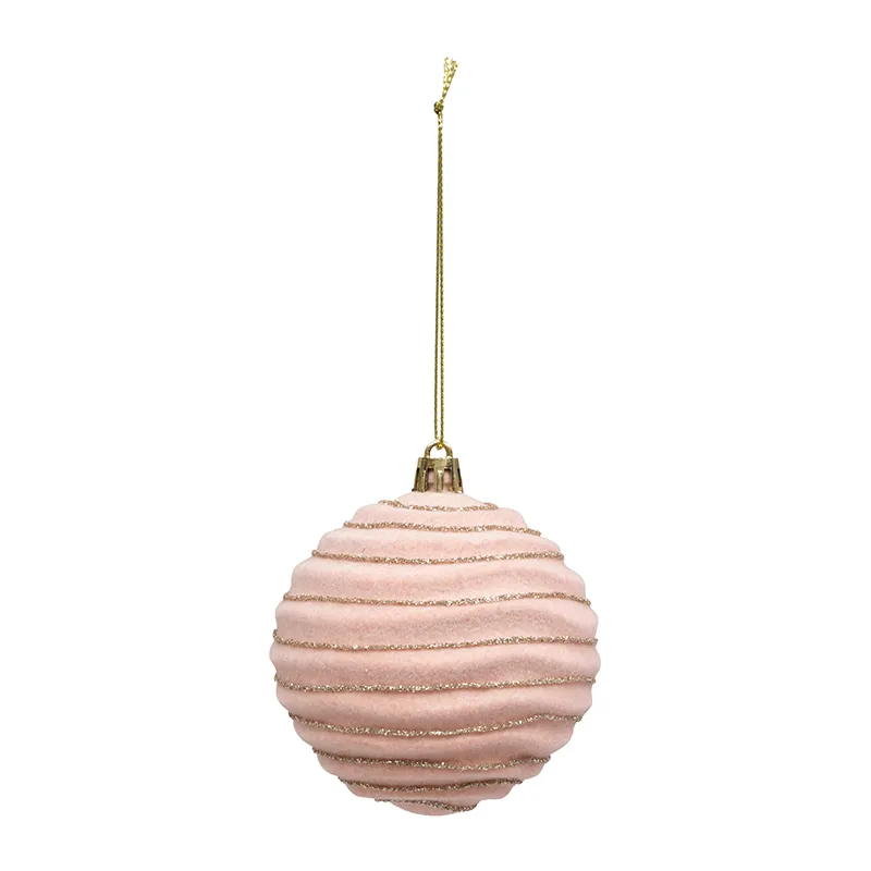 9 Boules pailletées coffret Rose - ø8cm-7