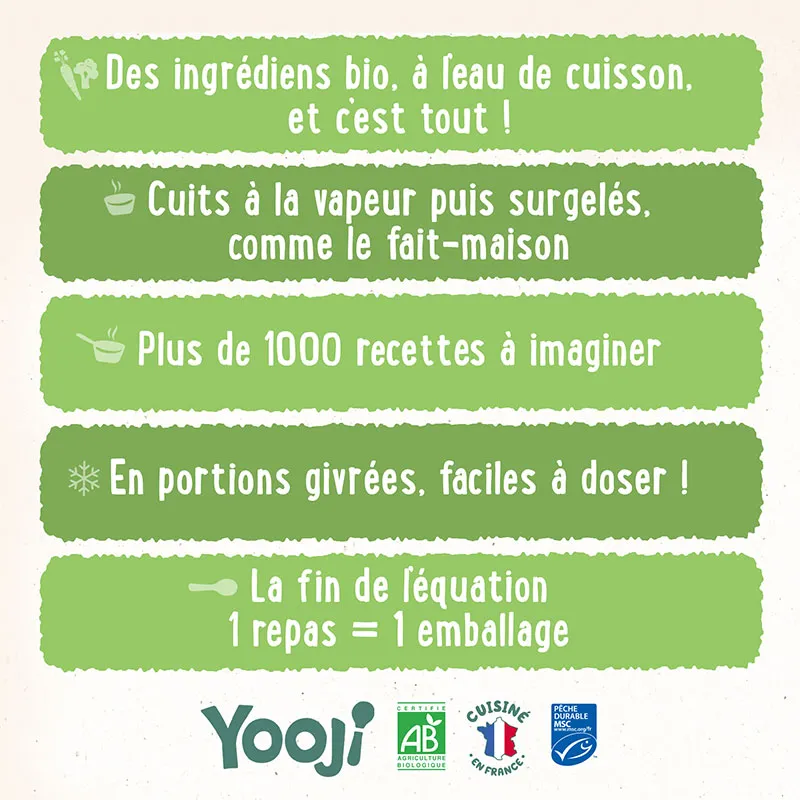 Purées de Brocolis Bio avec morceaux fondants - 4 repas - 9m+-2