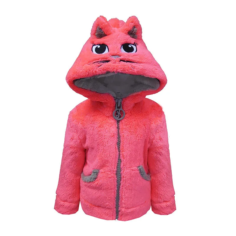 Veste polaire à oreilles Wild Enfant - Corail/Camel-0