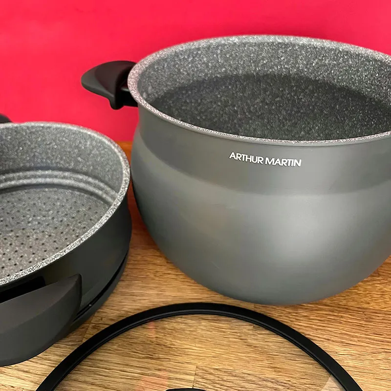 Couscoussier Arthur Martin aluminium 10L - Gris-8