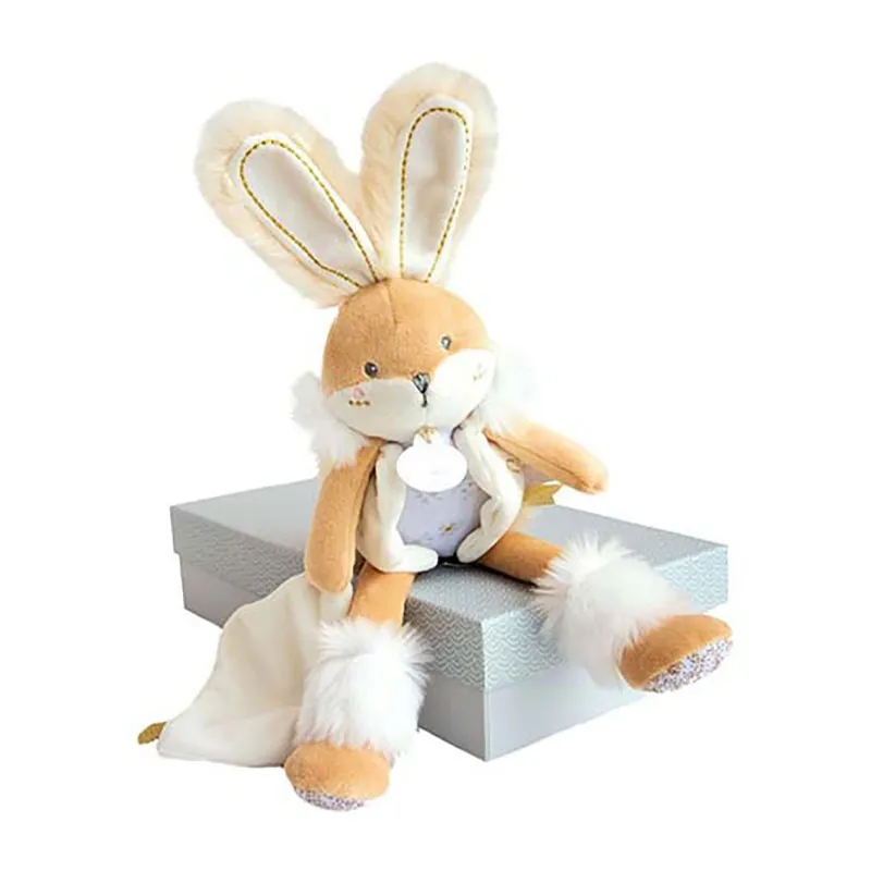 Doudou Lapin de sucre Pantin Blanc - 25cm-0