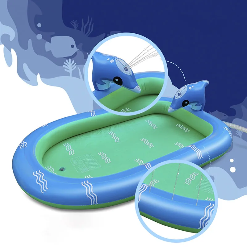 Piscine Splash Pad Dauphin av. jets d'eau -170x110cm-4