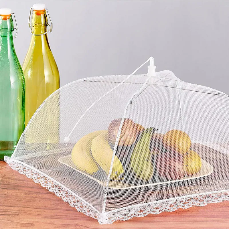Cloche alimentaire pliable en maille - 32x32cm-10