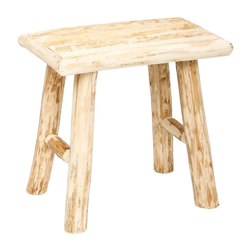 Tabouret Woody Bois Beige - 34x24x32cm-0