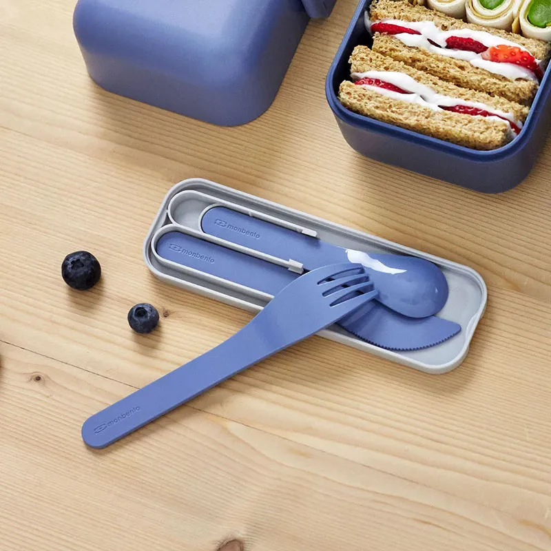 Couverts plastique Biodégradable MB Pocket Color Bleu Infinity - 3pcs-3