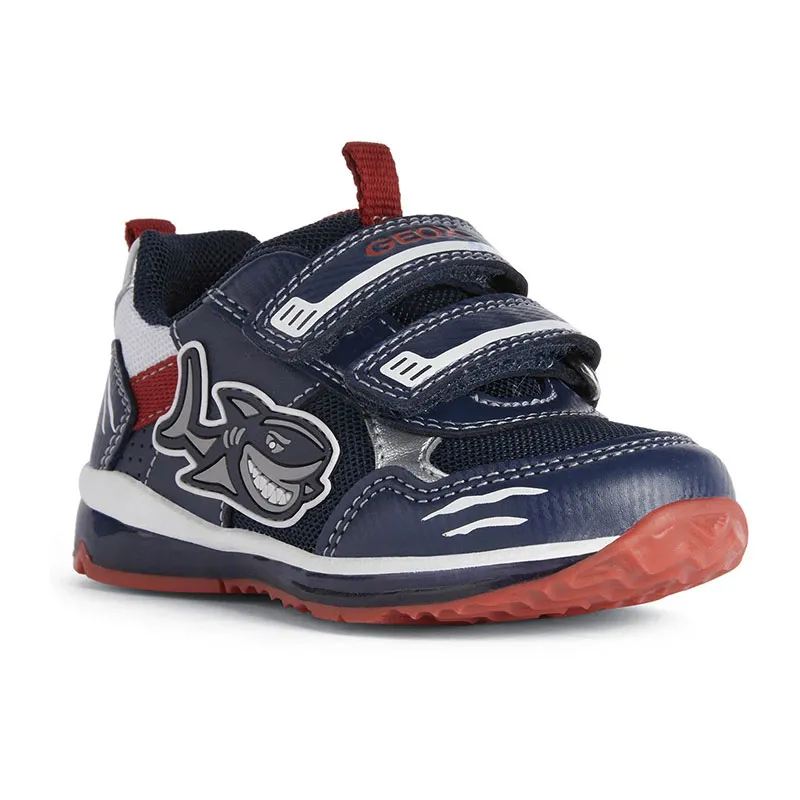 Sneakers lumineuses Todo Requin - Marine/Rouge-0