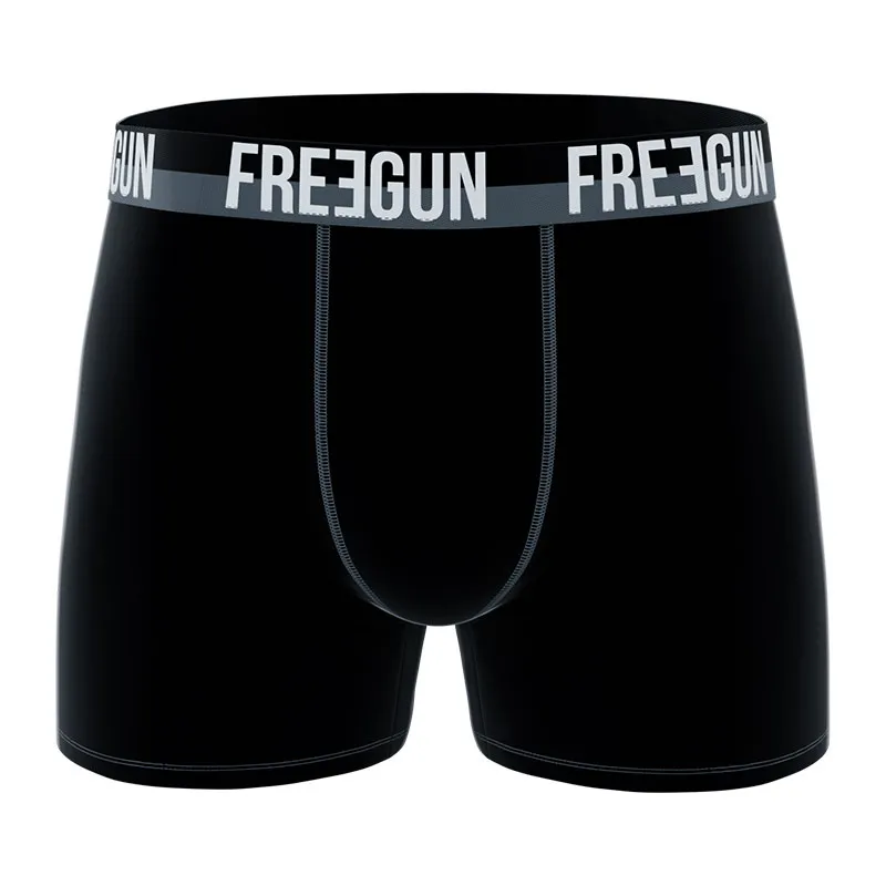 4 Boxers Homme Freegun - Noir/Gris/Blanc/Violet-9
