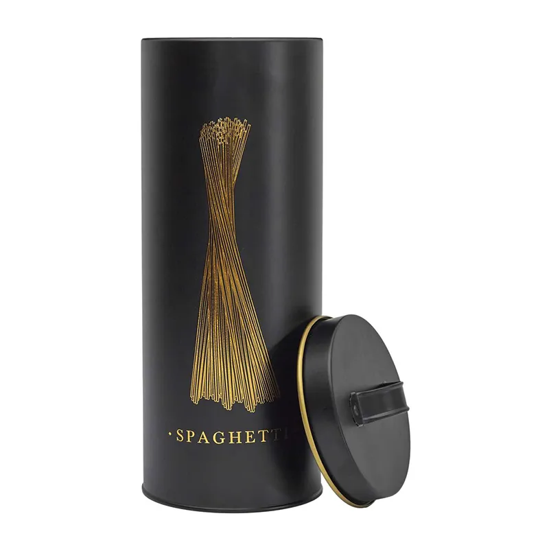 Boite Spaghetti Noir/Doré - 11x31cm-0