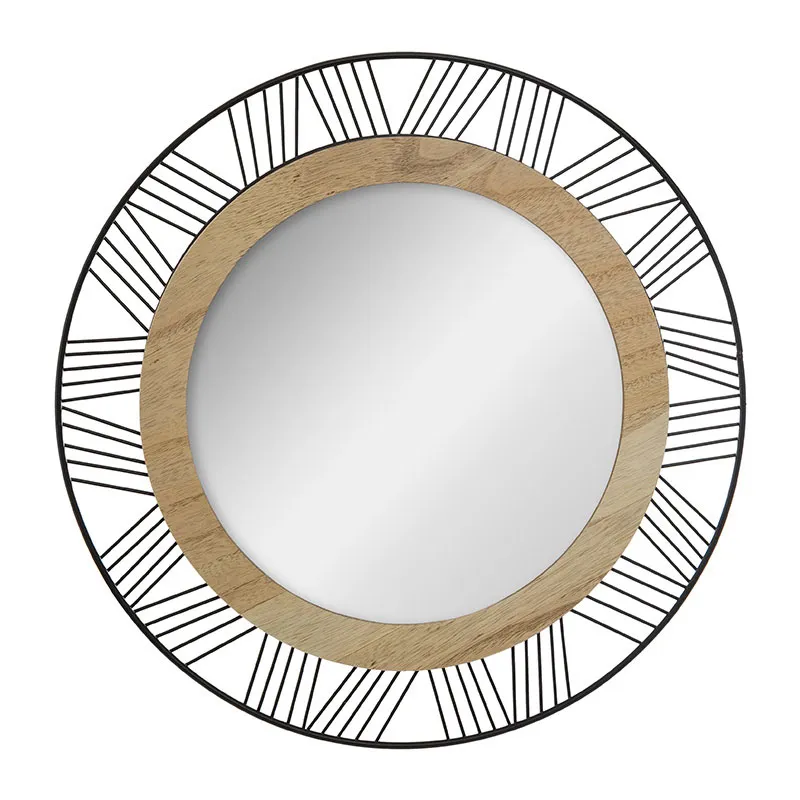 Miroir rond métal/bois Joe - ø45cm-0