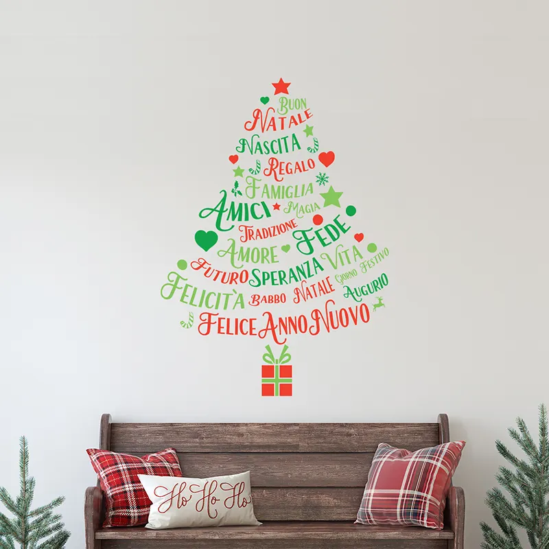 Stickers - Sapin & Ecritures italiennes-0