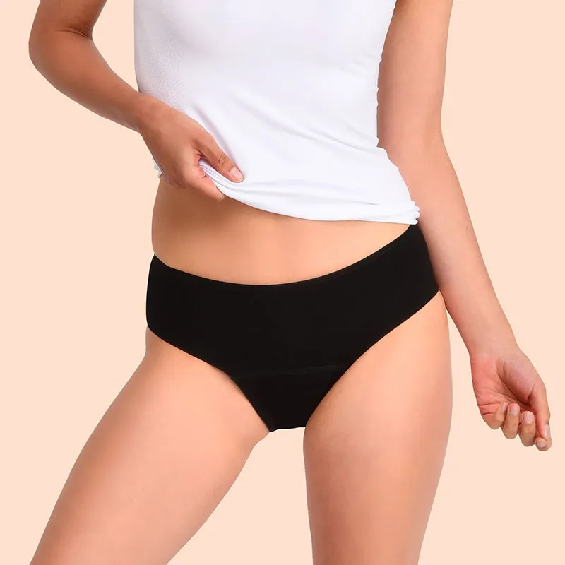 Culotte menstru. Basic + Culotte menstru. Plumetis - Noir-0
