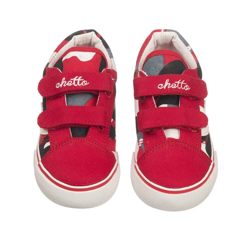 Baskets à scratch Camouflage - Rouge-5