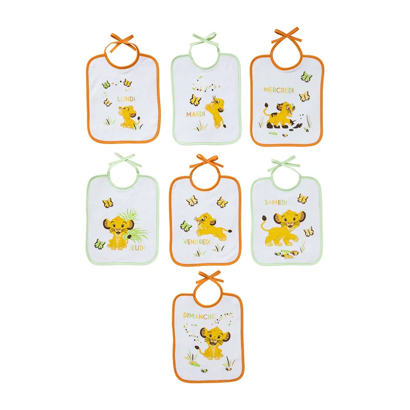7 Bavoirs Naissance Roi Lion - 20x25cm-0