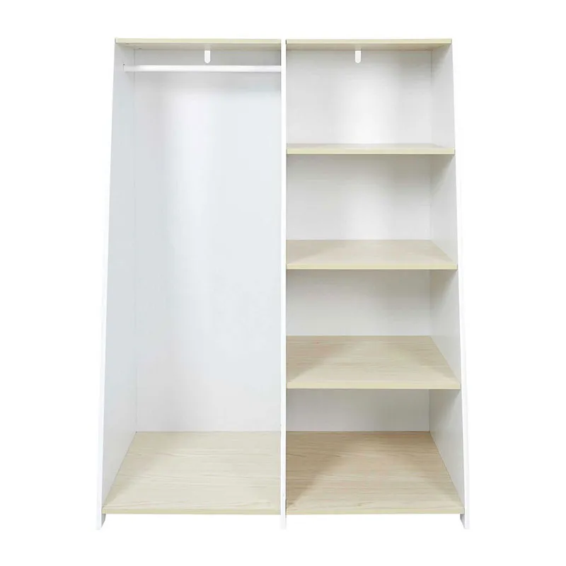 Armoire Scandinave Blanc/Beige - 90x48x120cm-1