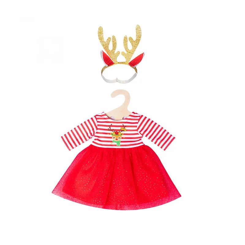 Robe de Noël + Serre-tête - Poupée 28-35/35-45cm-0