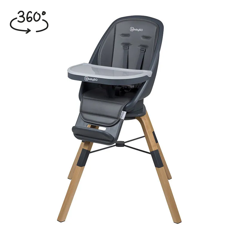 Chaise haute 360° Carou Gris - 6m+-0