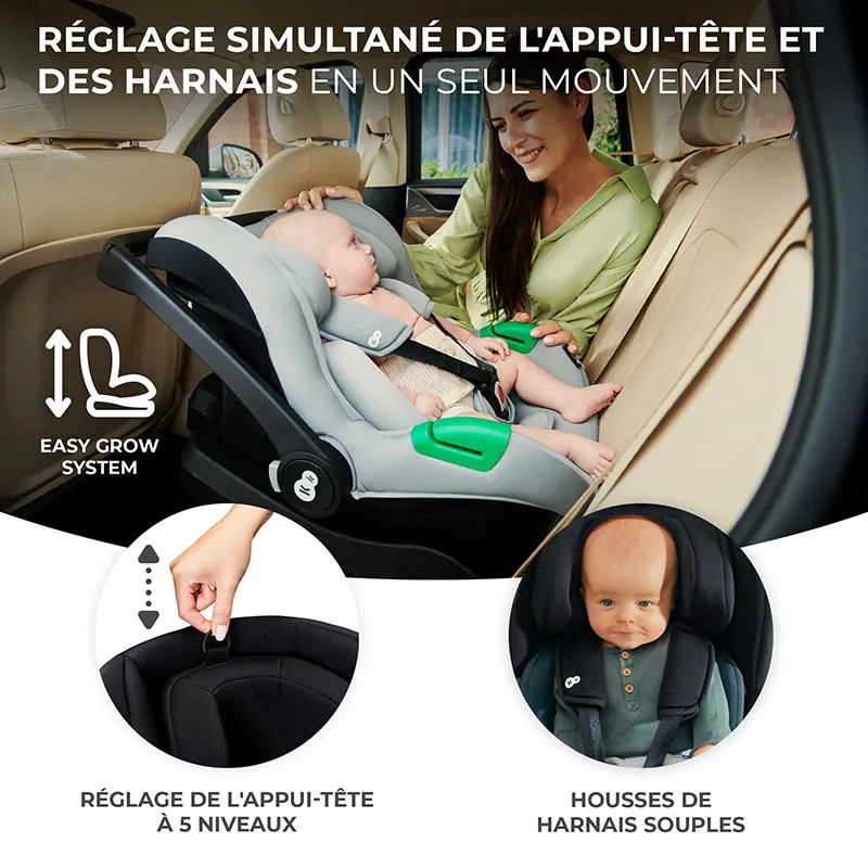 Siège-auto Mink Pro I-Size 40-75 cm + Base Isofix - Gris-9