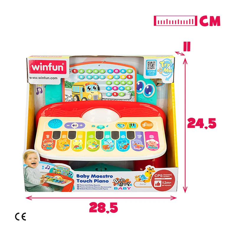 Piano tactile avec partitions Son & Lumière - 12m+-2