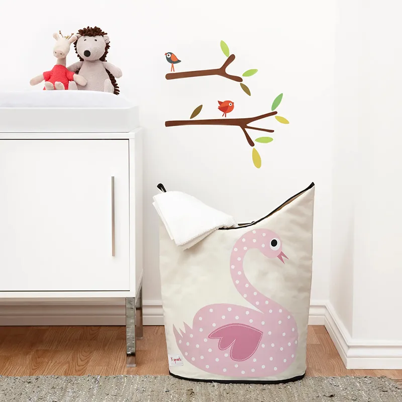 Panier à linge Cygne - 56x48x28cm-0