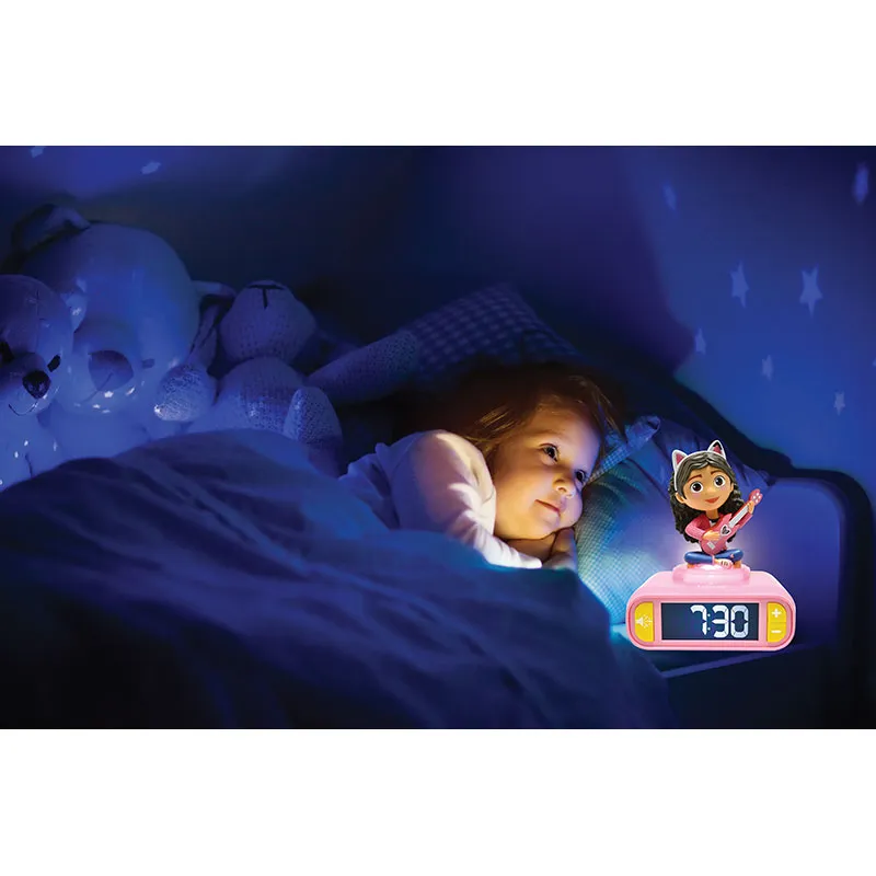 Réveil avec Veilleuse 3D Gabby Maison magique - 6+-1