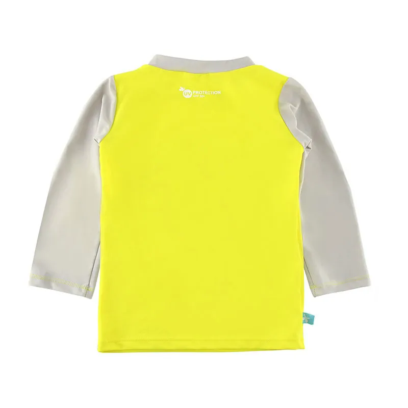 T-shirt ML Anti-UV Jaune Fluo - Dinosaure - ELLY LA FRIPOUILLE-1