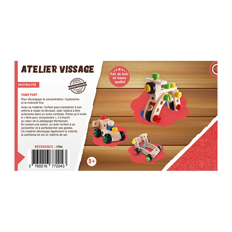 Atelier Vissage Montessori Bois - 24m+-3